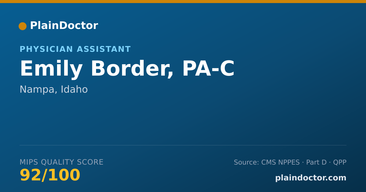 Shareable card for Emily Border, PA-C - Physician Assistant, Nampa, ID
