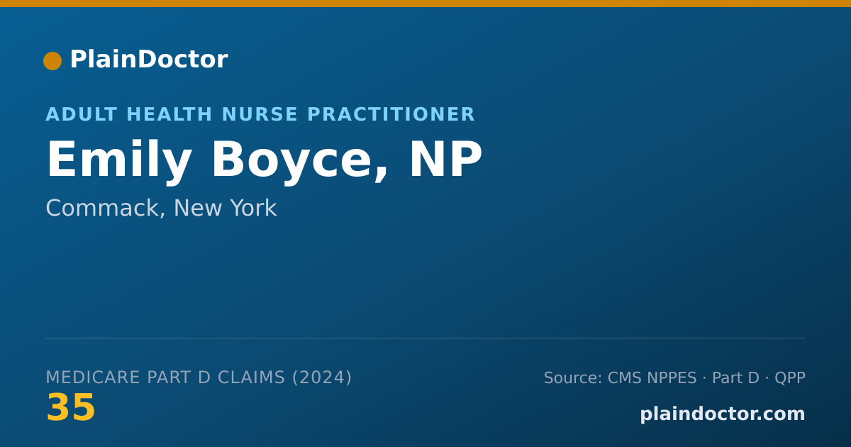 Shareable card for Emily Boyce, NP - Adult Health Nurse Practitioner, Commack, NY