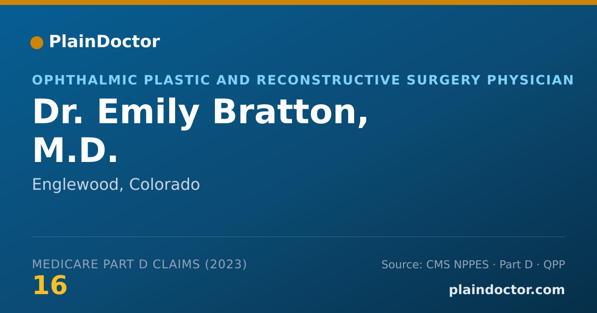 Shareable card for Emily Bratton, M.D. - Ophthalmic Plastic and Reconstructive Surgery Physician, Englewood, CO