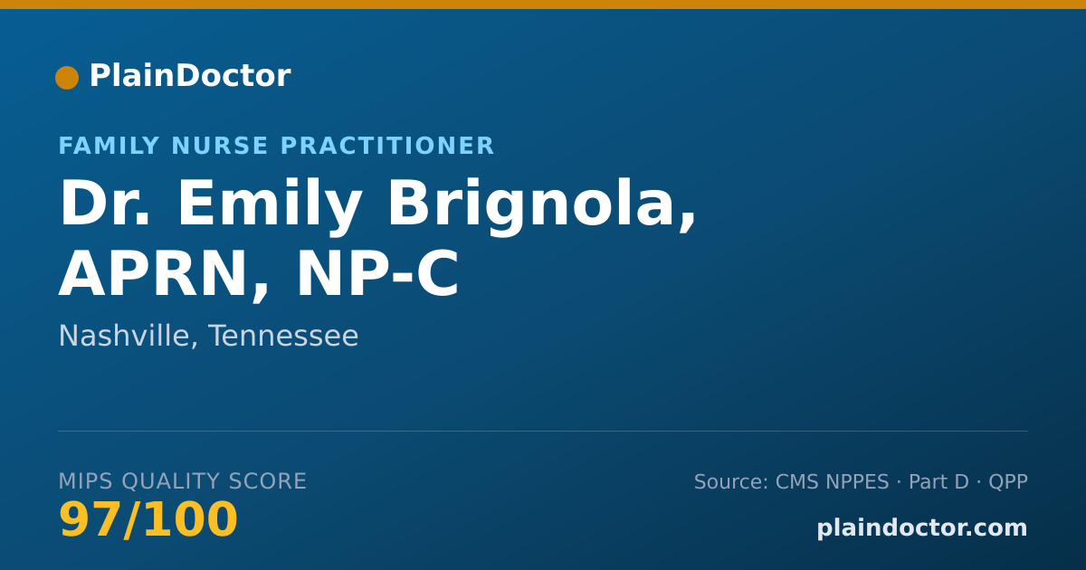 Shareable card for Emily Brignola, APRN, NP-C - Family Nurse Practitioner, Nashville, TN