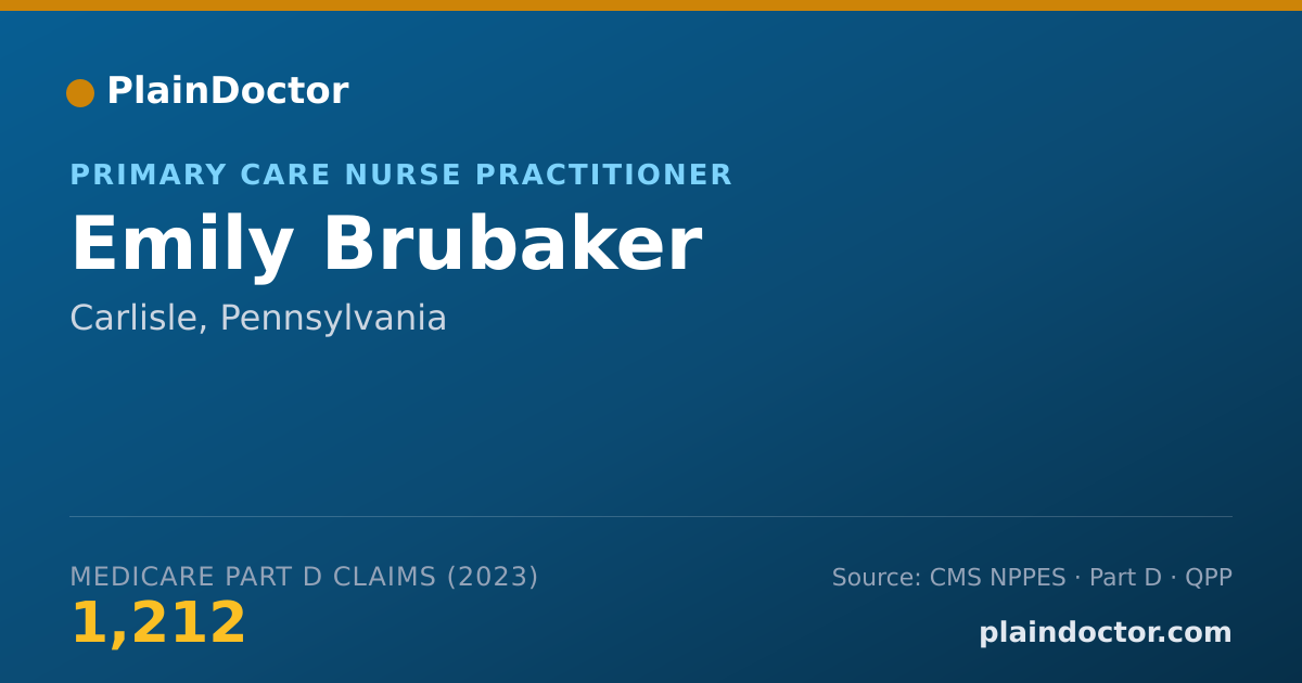 Shareable card for Emily Brubaker - Primary Care Nurse Practitioner, Carlisle, PA
