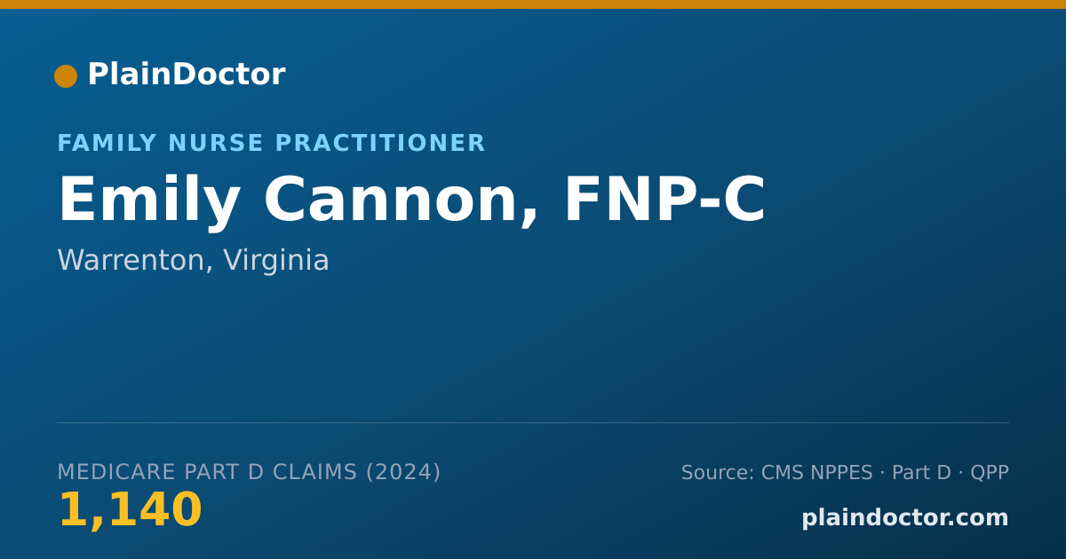 Shareable card for Emily Cannon, FNP-C - Family Medicine Physician, Warrenton, VA