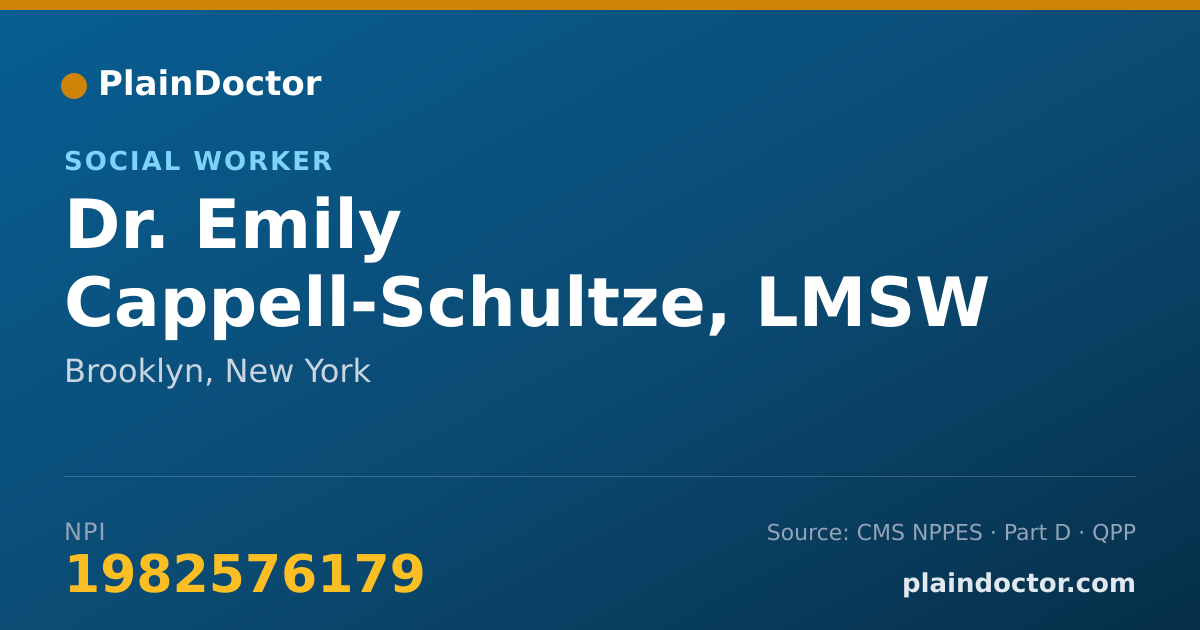 Shareable card for Emily Cappell-Schultze, LMSW - Social Worker, Brooklyn, NY