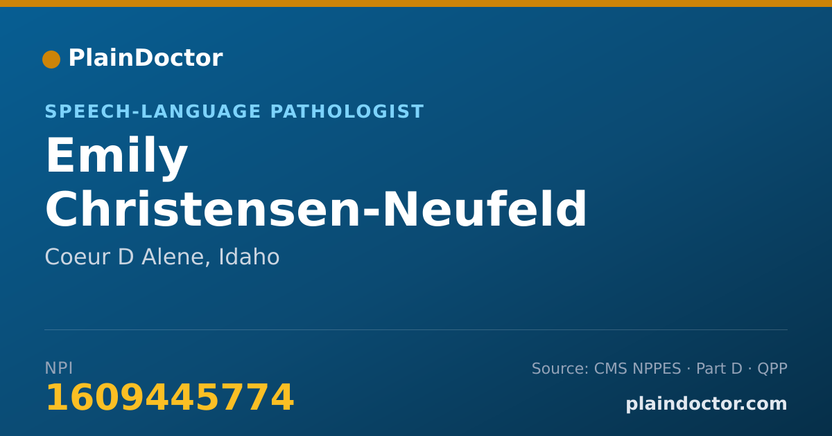 Shareable card for Emily Christensen-Neufeld - Speech-Language Pathologist, Coeur D Alene, ID