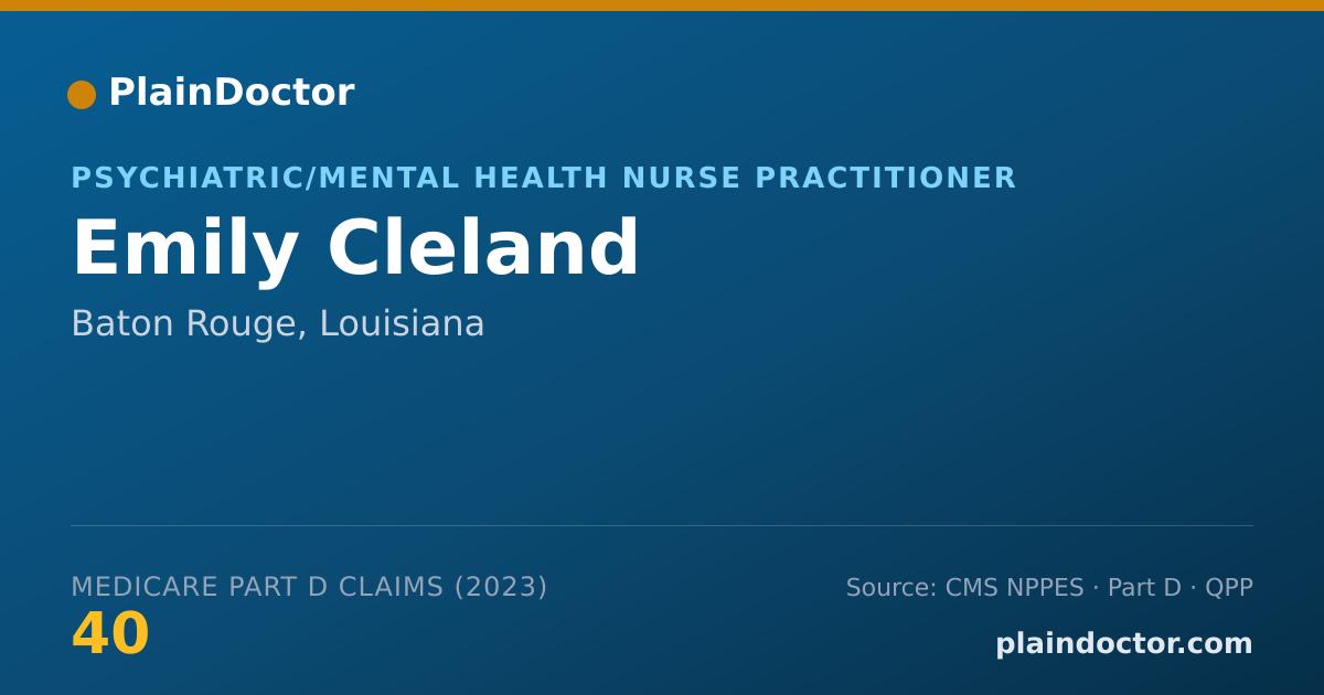 Shareable card for Emily Cleland - Psychiatric/Mental Health Nurse Practitioner, Baton Rouge, LA