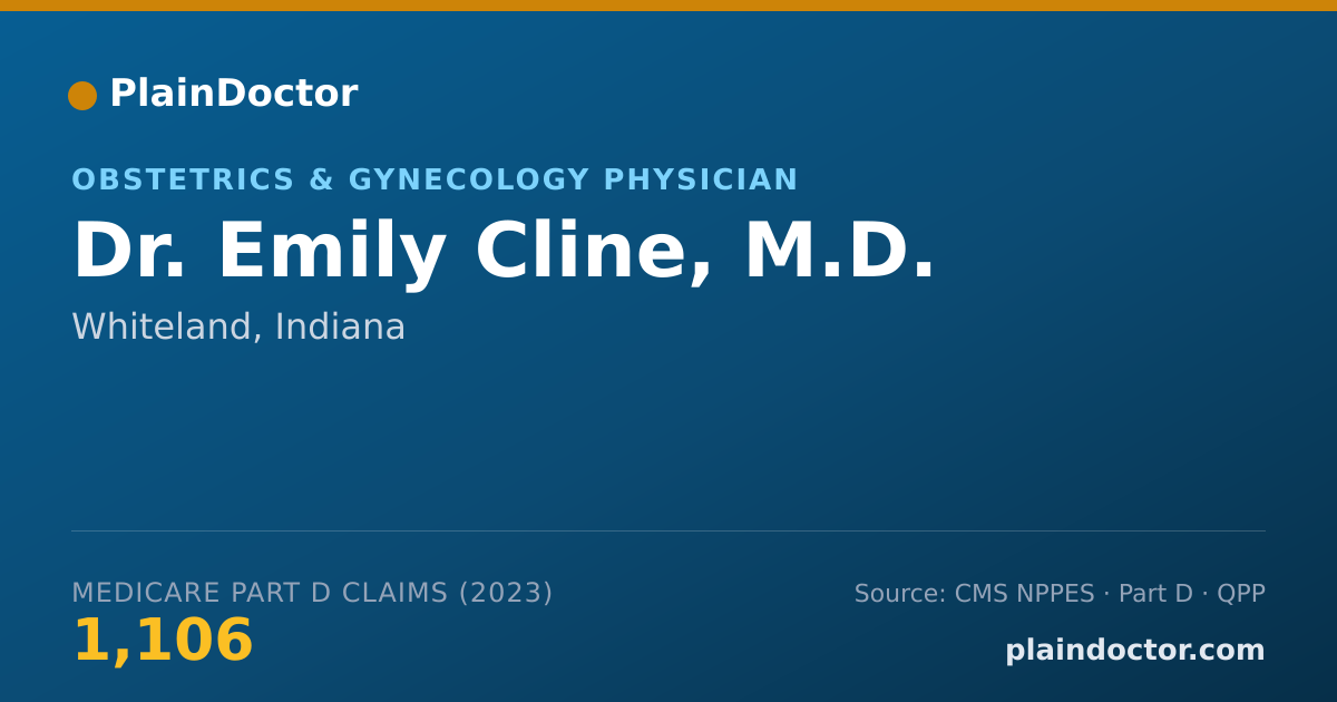 Shareable card for Emily Cline, M.D. - Obstetrics & Gynecology Physician, Whiteland, IN