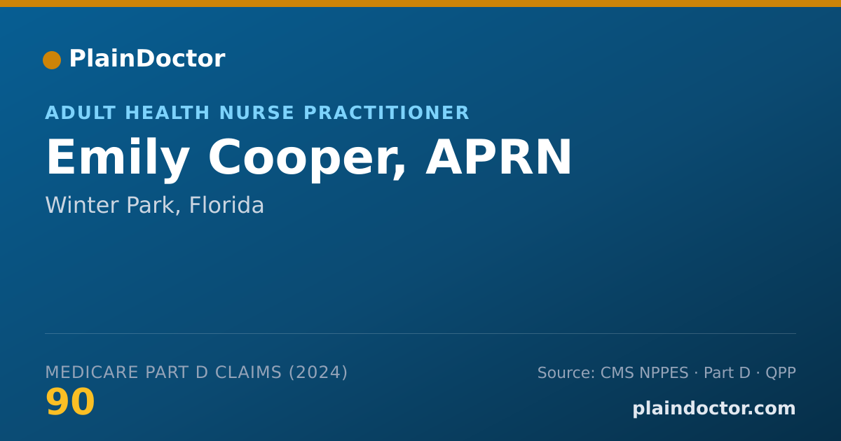 Shareable card for Emily Cooper, APRN - Nurse Practitioner, Winter Park, FL