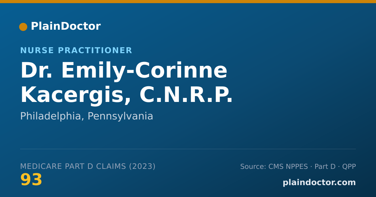 Shareable card for Emily-Corinne Kacergis, C.N.R.P. - Nurse Practitioner, Philadelphia, PA