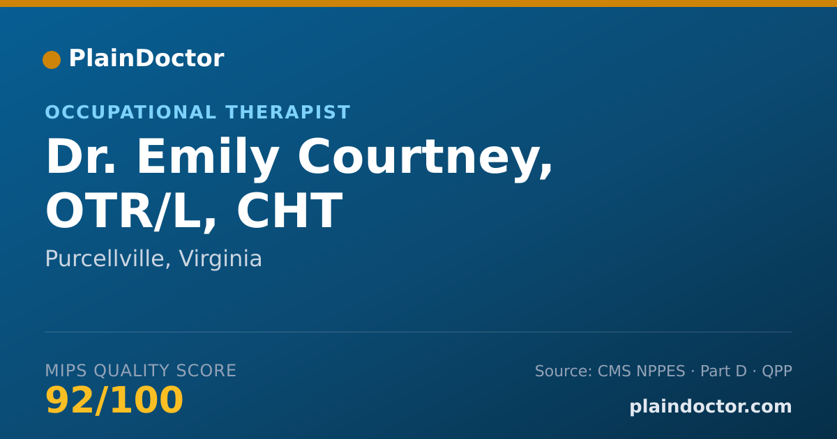 Shareable card for Emily Courtney, OTR/L, CHT - Occupational Therapist, Purcellville, VA
