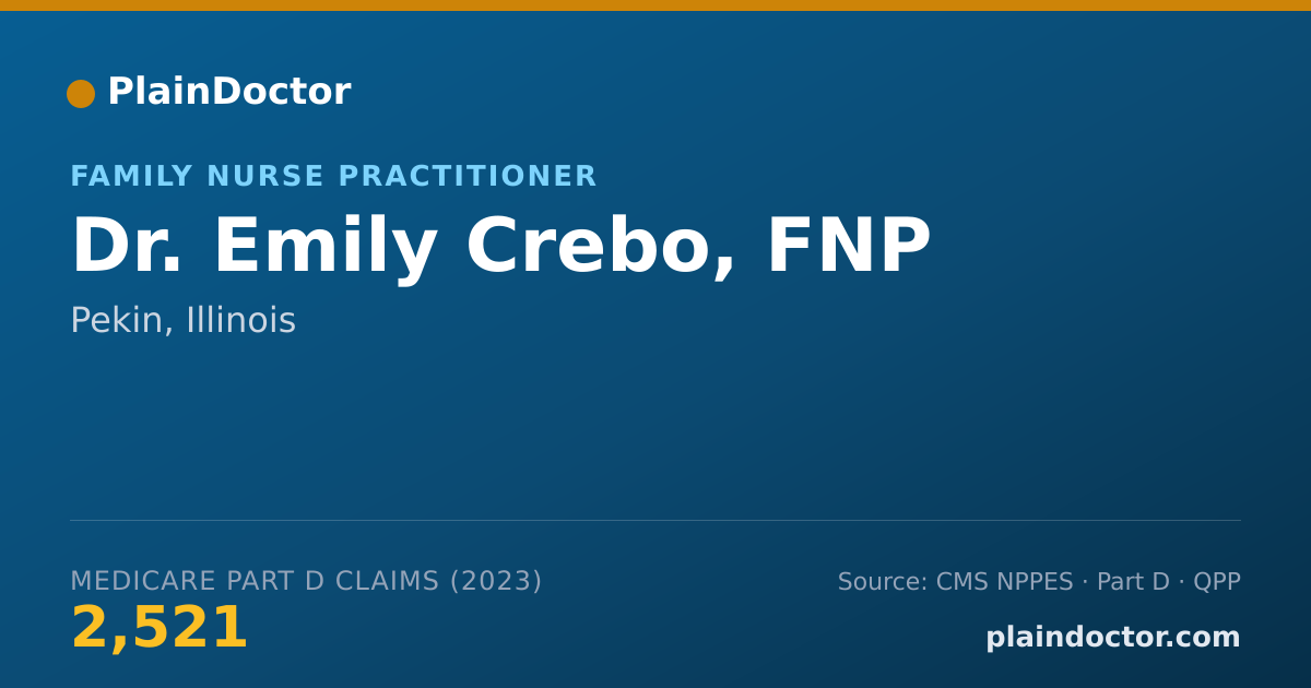 Shareable card for Emily Crebo, FNP - Family Nurse Practitioner, Pekin, IL