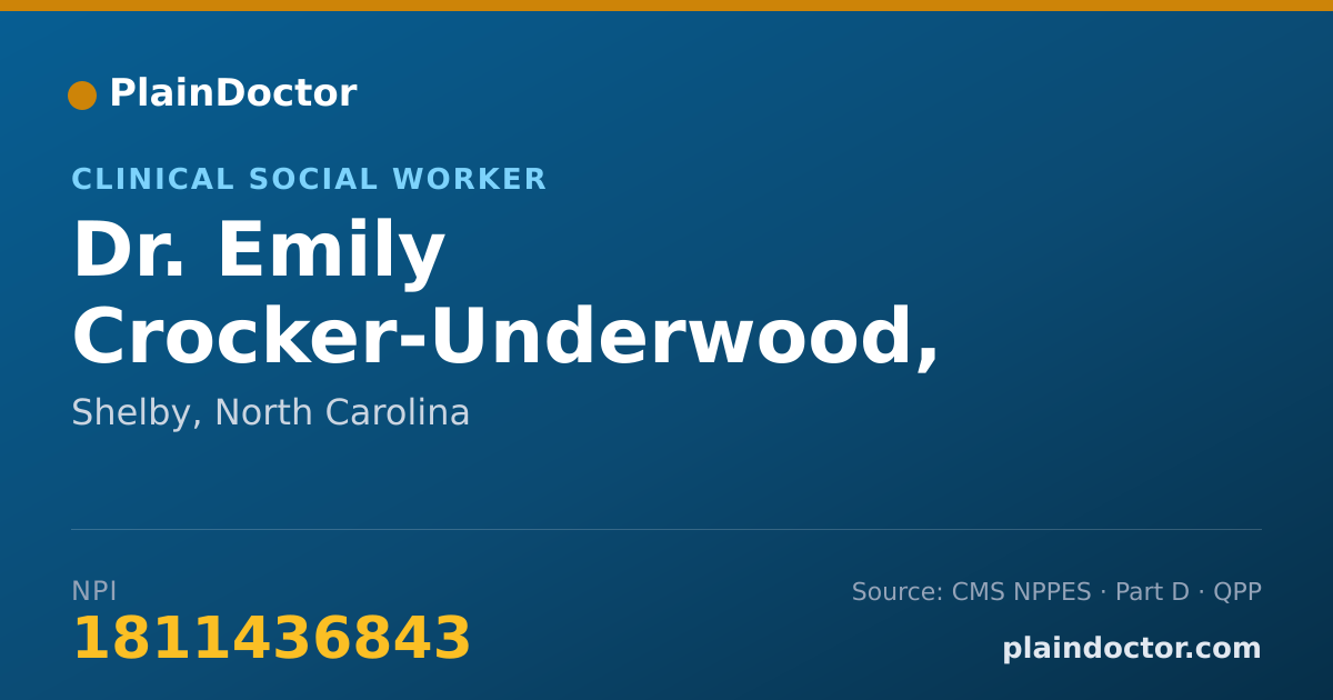 Shareable card for Emily Crocker-Underwood, L.C.S.W. - Clinical Social Worker, Shelby, NC