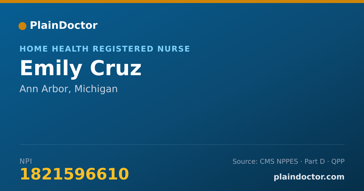 Shareable card for Emily Cruz - Home Health Registered Nurse, Ann Arbor, MI
