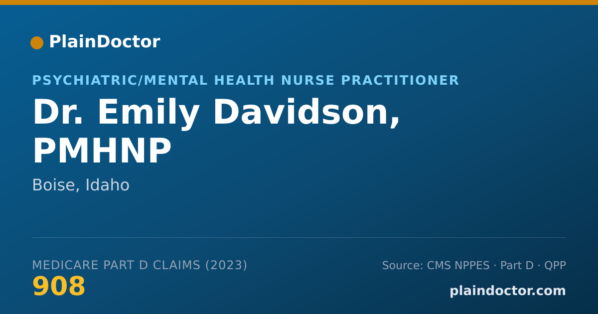 Shareable card for Emily Davidson, PMHNP - Psychiatric/Mental Health Nurse Practitioner, Boise, ID