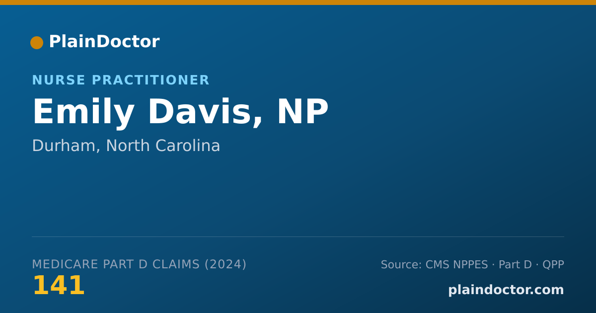 Shareable card for Emily Davis, NP - Nurse Practitioner, Durham, NC