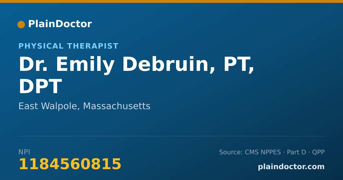 Shareable card for Emily Debruin, PT, DPT - Physical Therapist, East Walpole, MA
