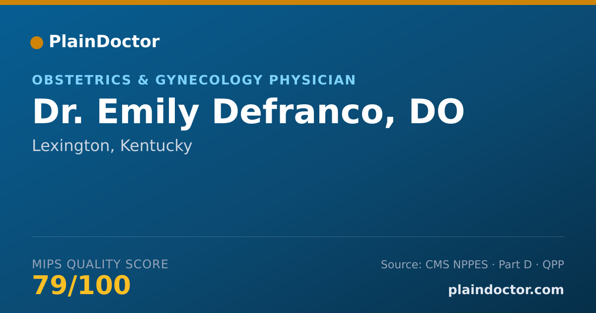 Shareable card for Emily Defranco, DO - Obstetrics & Gynecology Physician, Lexington, KY