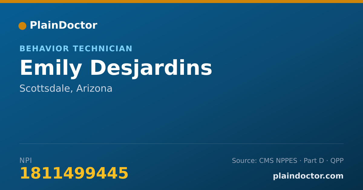 Shareable card for Emily Desjardins - Behavior Technician, Scottsdale, AZ