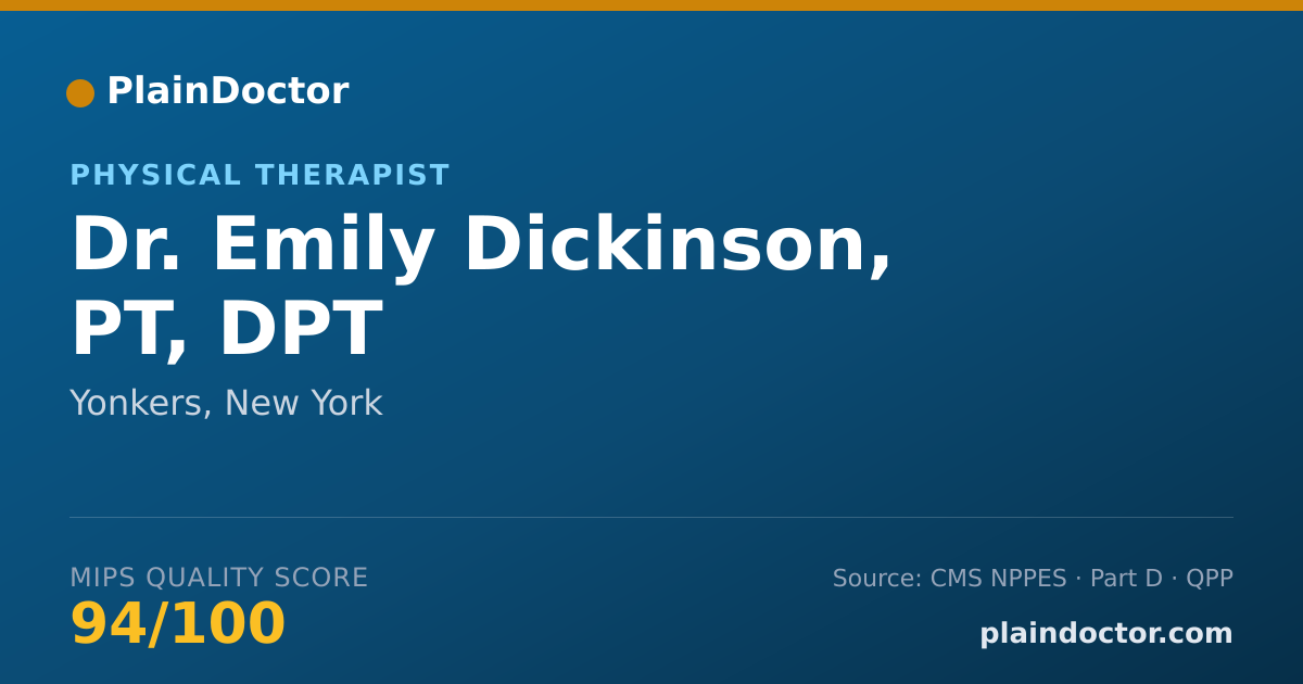 Shareable card for Emily Dickinson, PT, DPT - Physical Therapist, Yonkers, NY