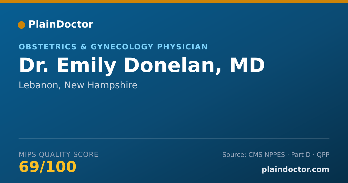 Shareable card for Emily Donelan, MD - Obstetrics & Gynecology Physician, Lebanon, NH