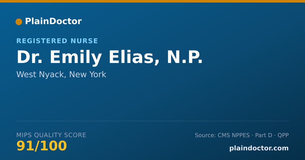 Shareable card for Emily Elias, N.P. - Registered Nurse, West Nyack, NY