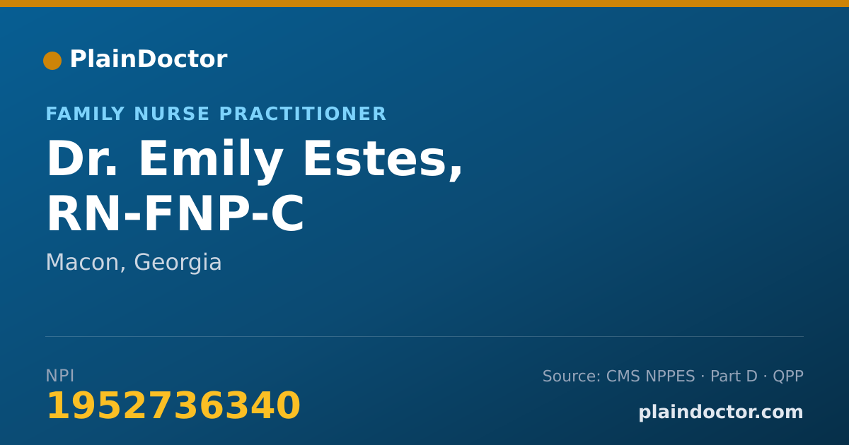 Shareable card for Emily Estes, RN-FNP-C - Family Nurse Practitioner, Macon, GA