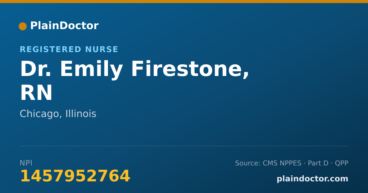 Shareable card for Emily Firestone, RN - Registered Nurse, Chicago, IL