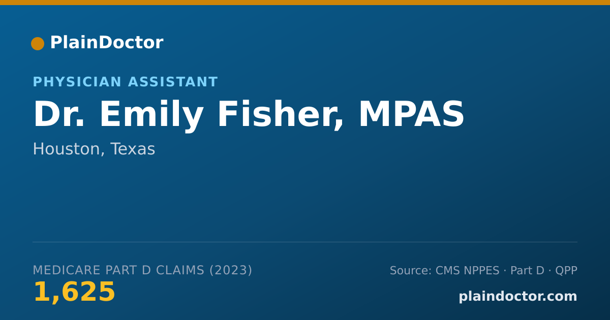 Shareable card for Emily Fisher, MPAS - Physician Assistant, Houston, TX