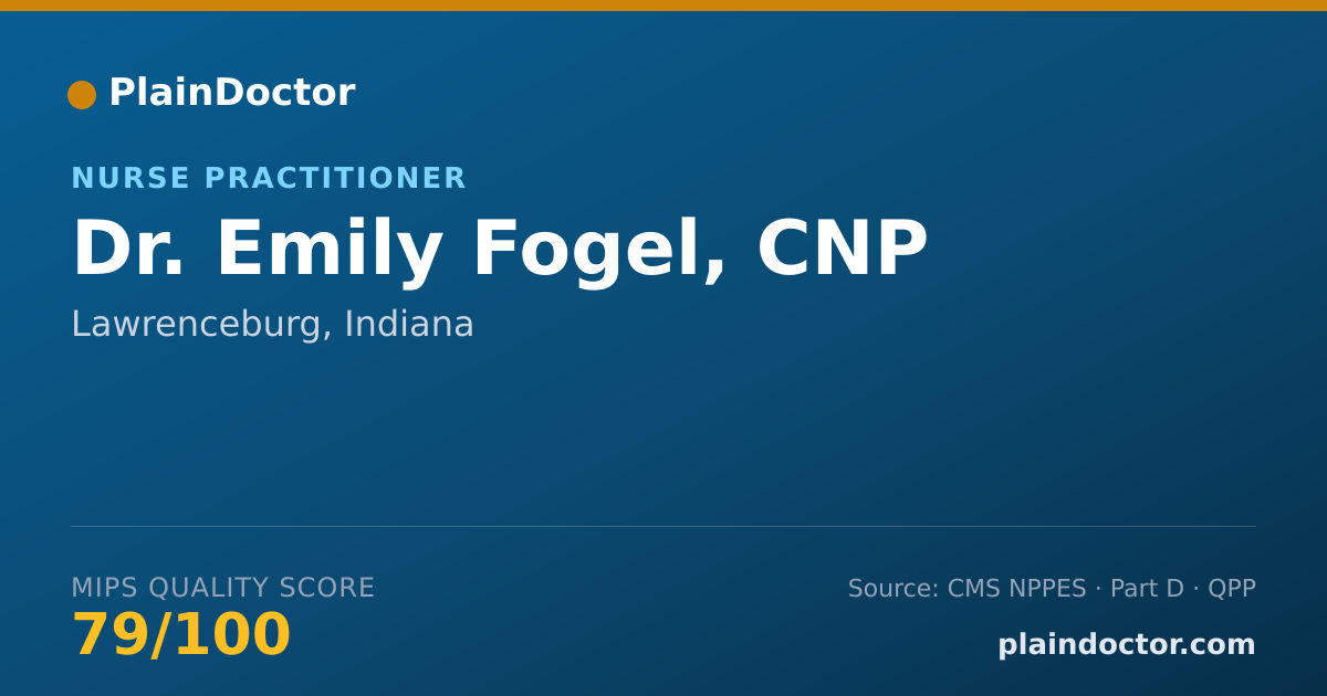 Shareable card for Emily Fogel, CNP - Nurse Practitioner, Lawrenceburg, IN