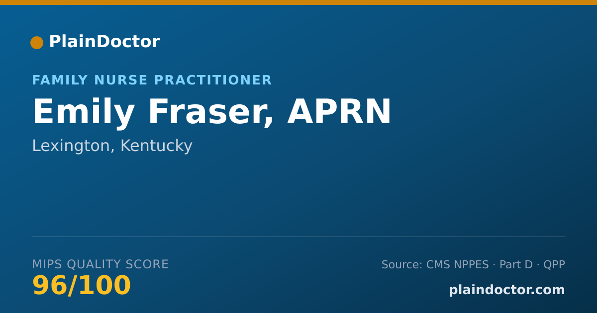 Shareable card for Emily Fraser, APRN - Family Nurse Practitioner, Lexington, KY