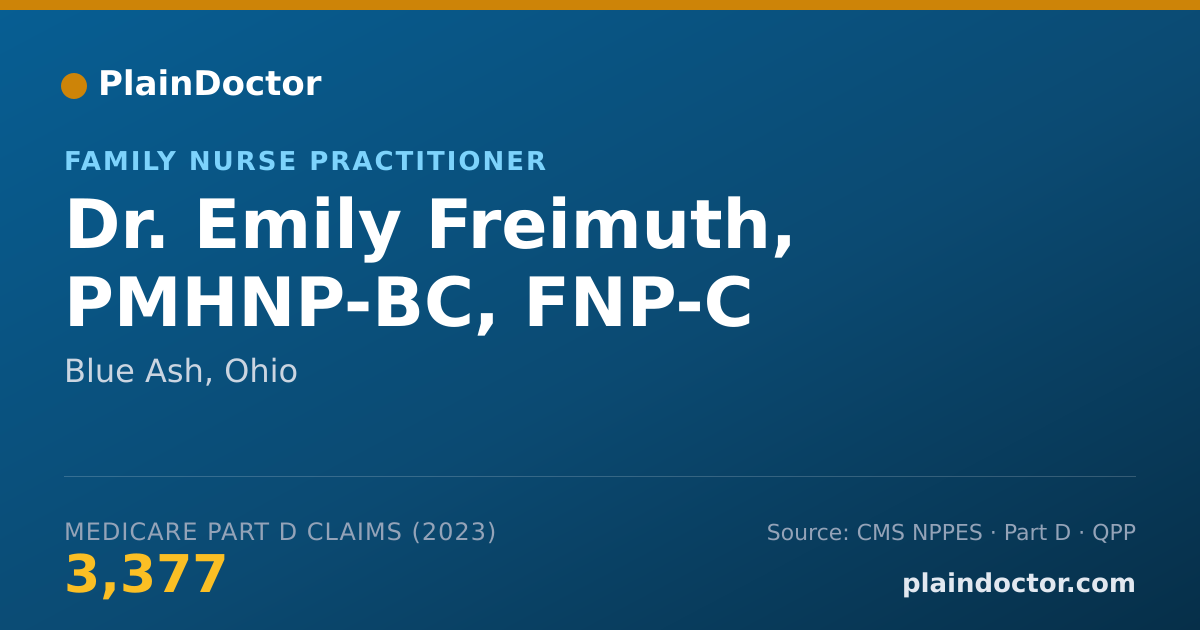 Shareable card for Emily Freimuth, PMHNP-BC, FNP-C - Family Nurse Practitioner, Blue Ash, OH