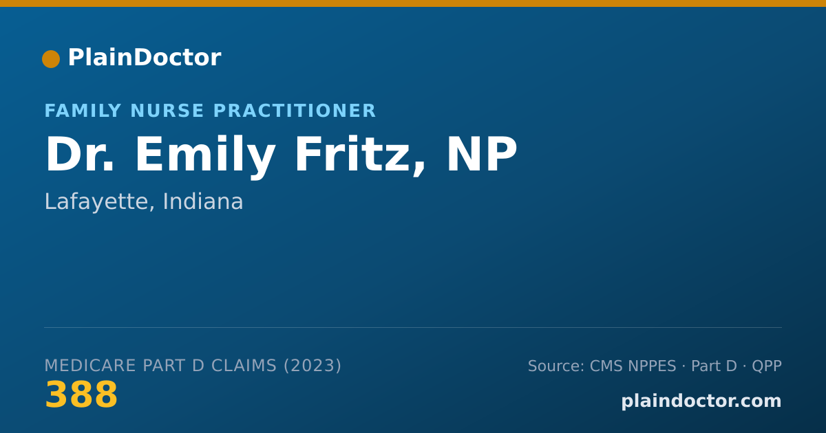 Shareable card for Emily Fritz, NP - Family Nurse Practitioner, Lafayette, IN