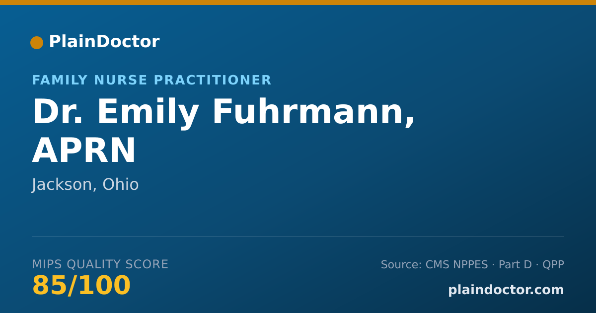 Shareable card for Emily Fuhrmann, APRN - Family Nurse Practitioner, Jackson, OH