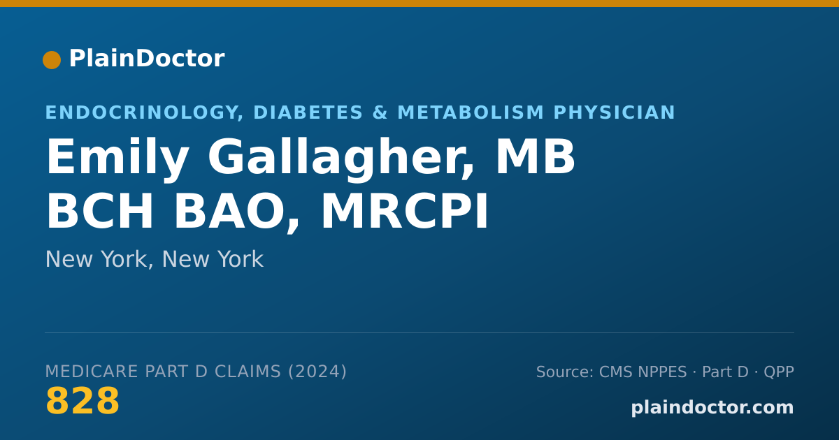 Shareable card for Emily Gallagher, MB BCH BAO, MRCPI - Endocrinology, Diabetes & Metabolism Physician, New York, NY