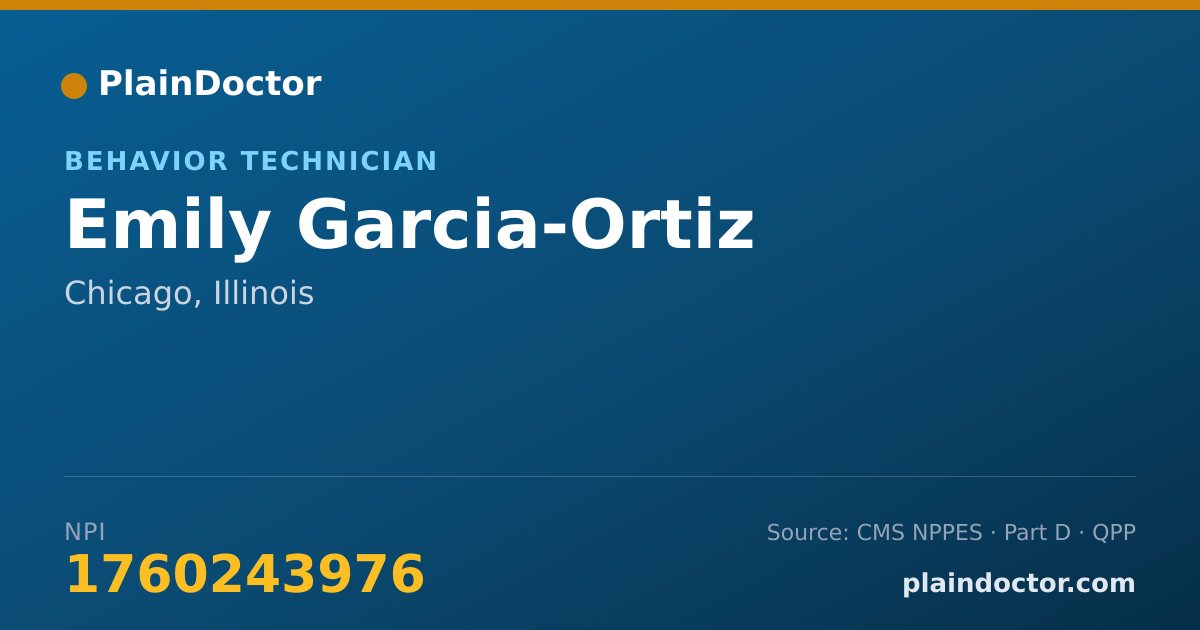 Shareable card for Emily Garcia-Ortiz - Behavior Technician, Chicago, IL
