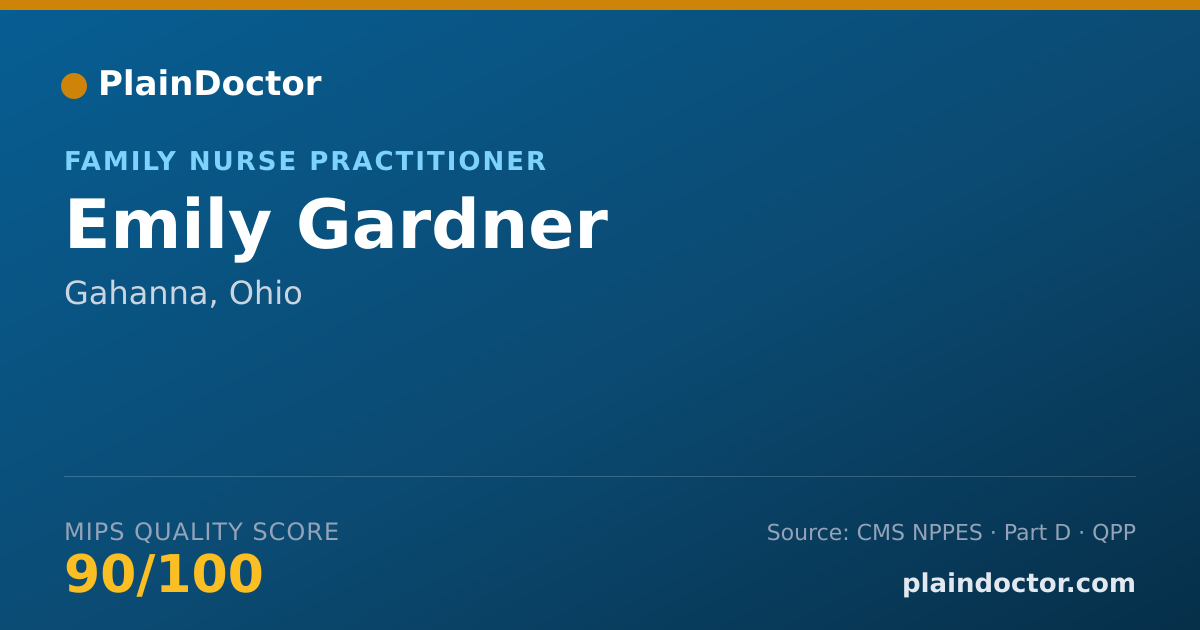 Shareable card for Emily Gardner - Family Nurse Practitioner, Gahanna, OH