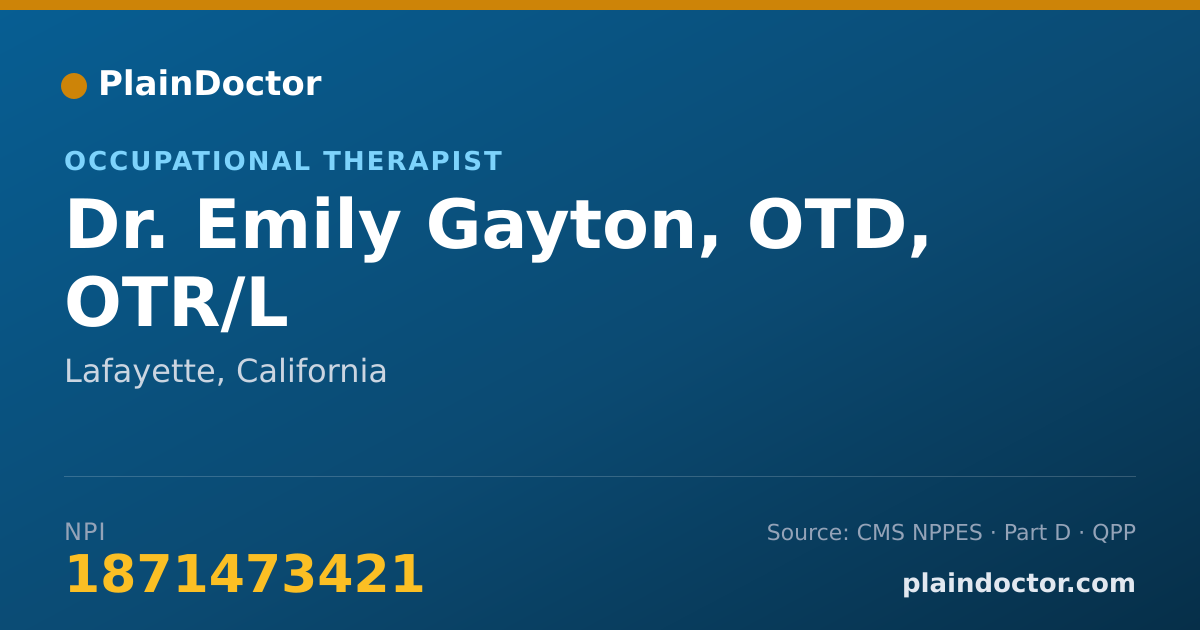 Shareable card for Emily Gayton, OTD, OTR/L - Occupational Therapist, Lafayette, CA