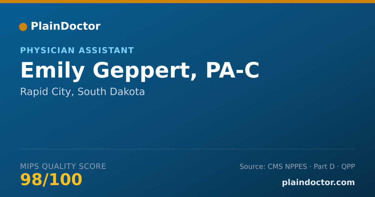 Shareable card for Emily Geppert, PA-C - Physician Assistant, Rapid City, SD