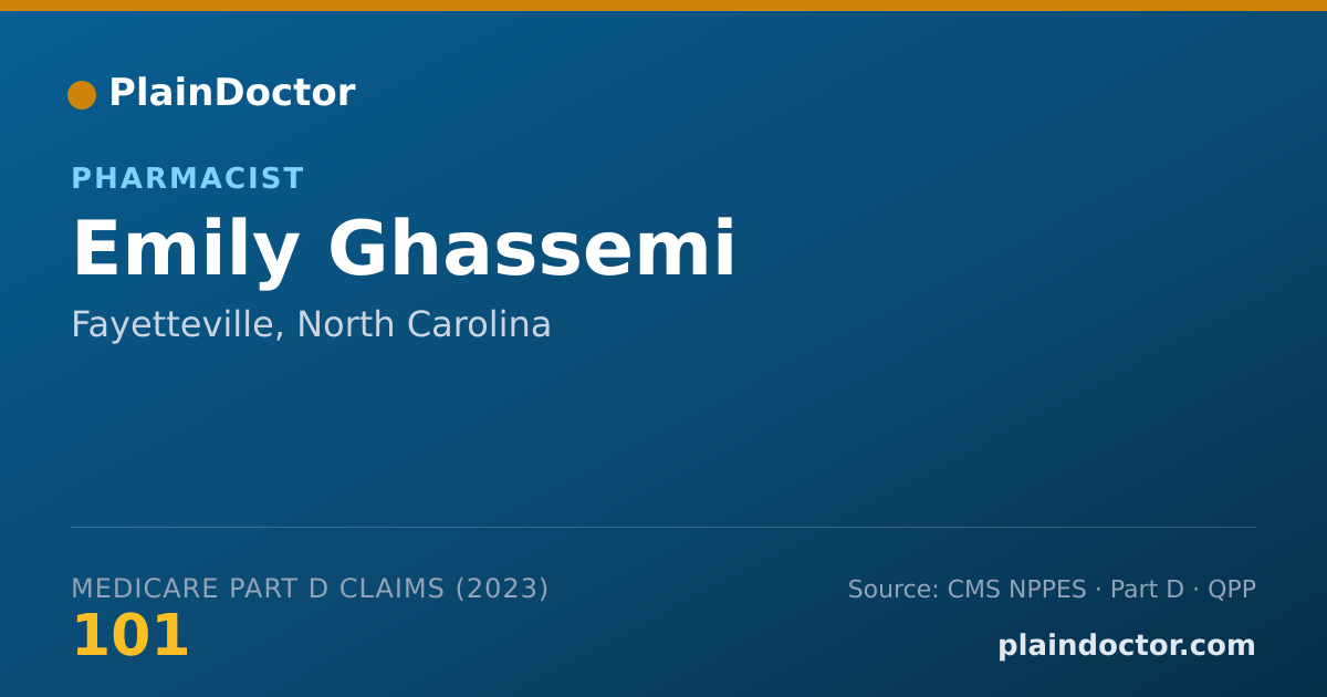 Shareable card for Emily Ghassemi - Pharmacist, Fayetteville, NC