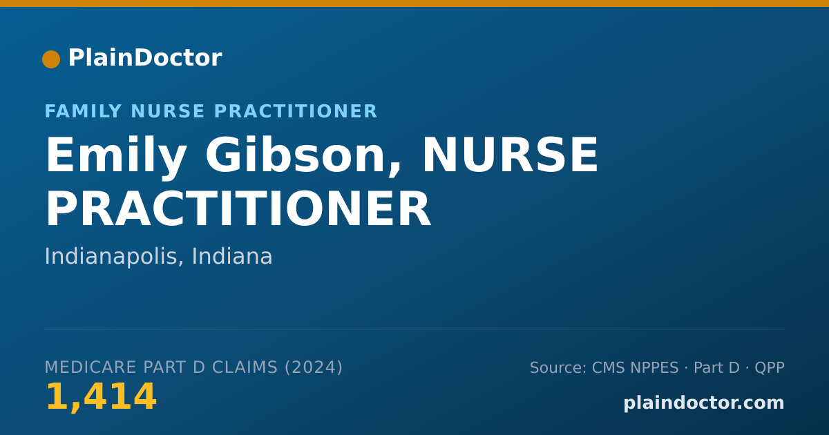 Shareable card for Emily Gibson, NURSE PRACTITIONER - Family Nurse Practitioner, Indianapolis, IN