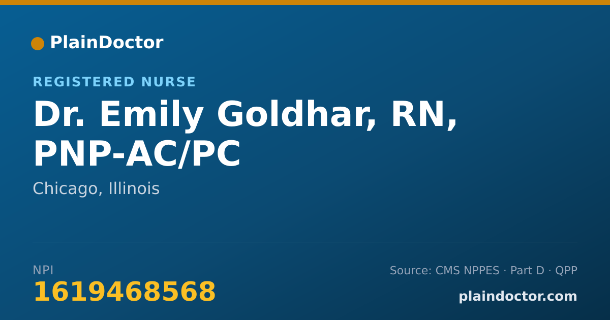 Shareable card for Emily Goldhar, RN, PNP-AC/PC - Registered Nurse, Chicago, IL