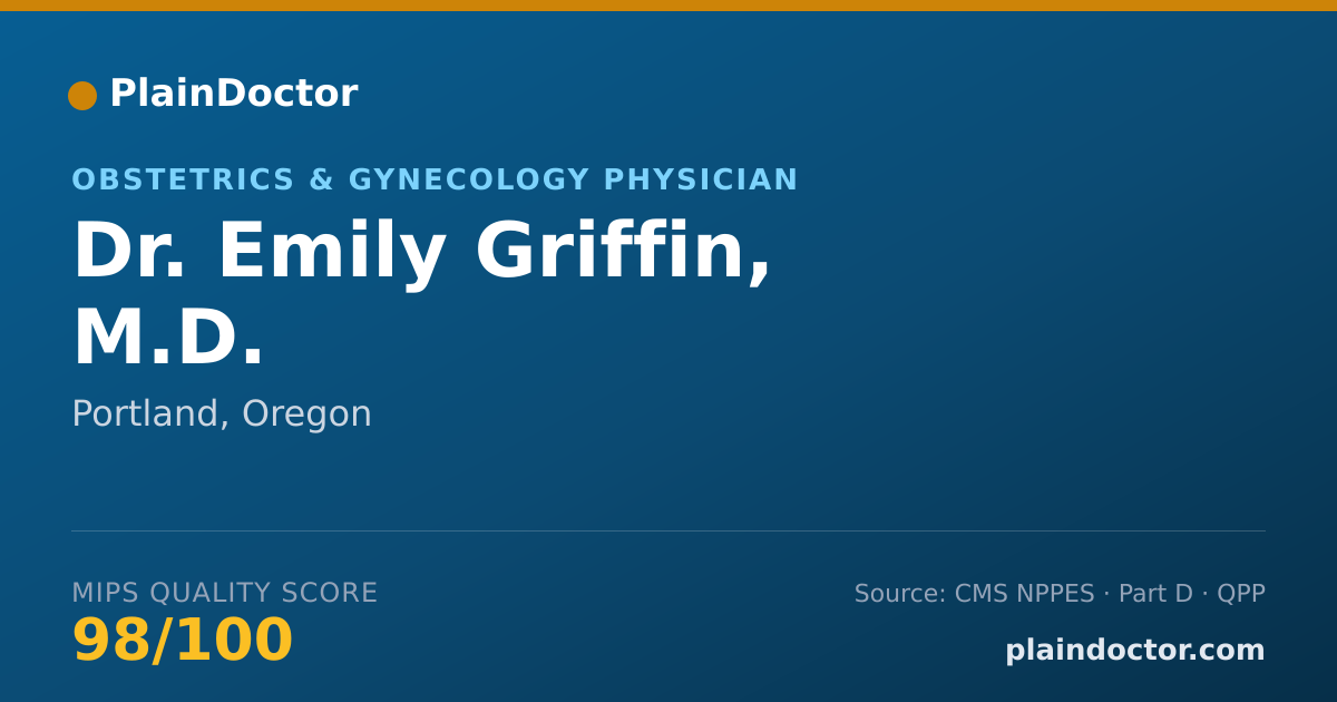 Shareable card for Emily Griffin, M.D. - Obstetrics & Gynecology Physician, Portland, OR