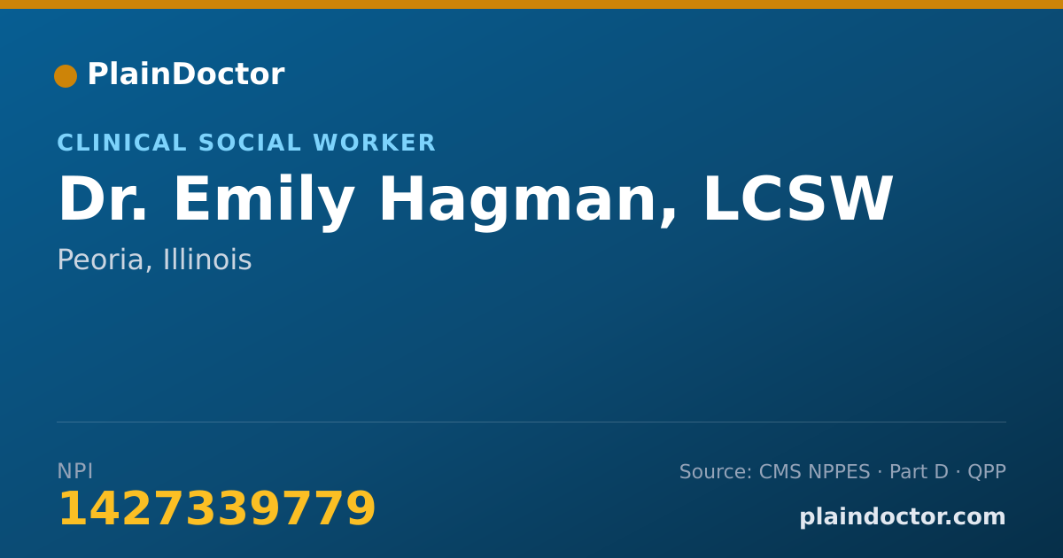 Shareable card for Emily Hagman, LCSW - Clinical Social Worker, Peoria, IL