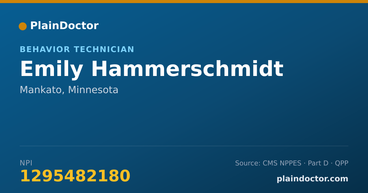 Shareable card for Emily Hammerschmidt - Behavior Technician, Mankato, MN