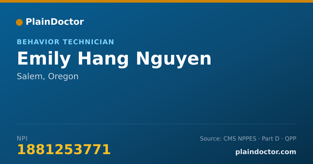 Shareable card for Emily Hang Nguyen - Behavior Technician, Salem, OR