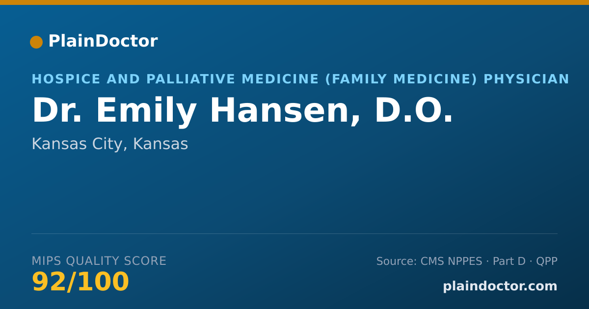 Shareable card for Emily Hansen, D.O. - Hospice and Palliative Medicine (Family Medicine) Physician, Kansas City, KS