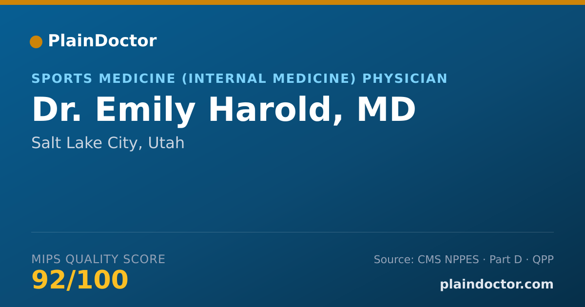 Shareable card for Emily Harold, MD - Sports Medicine (Internal Medicine) Physician, Salt Lake City, UT