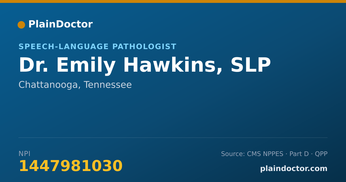 Shareable card for Emily Hawkins, SLP - Speech-Language Pathologist, Chattanooga, TN