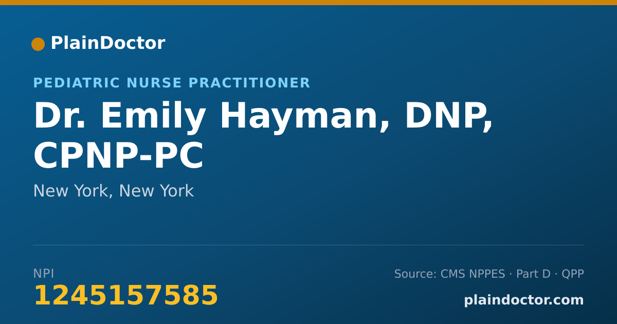 Shareable card for Emily Hayman, DNP, CPNP-PC - Pediatric Nurse Practitioner, New York, NY