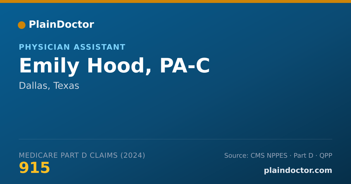 Shareable card for Emily Hood, PA-C - Physician Assistant, Dallas, TX