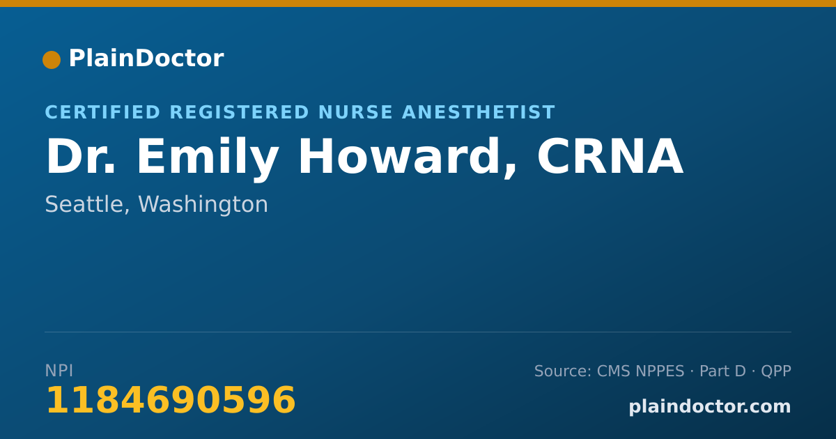 Shareable card for Emily Howard, CRNA - Certified Registered Nurse Anesthetist, Seattle, WA